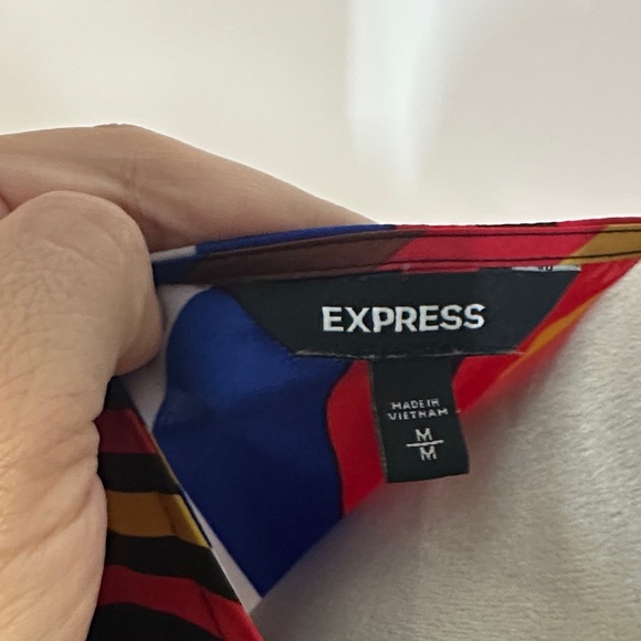 Express Colorful Striped V-Neck Dress - Picture 2 of 5